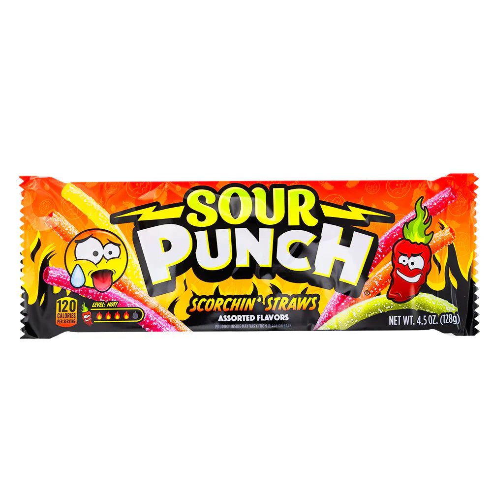 Sour Punch Scorchin' Straws